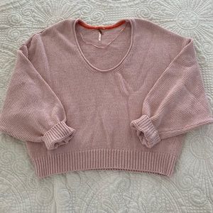 Pink Free People sweater